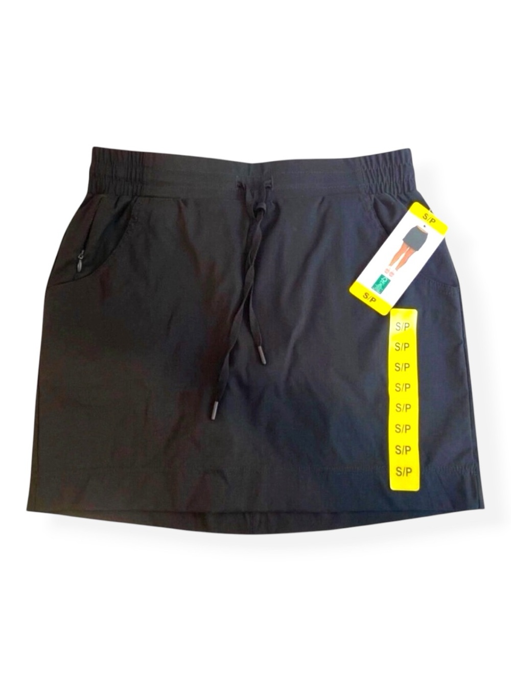 Pacific Trail Womens Small Black Skort With Pockets & Drawstring Waist NWT